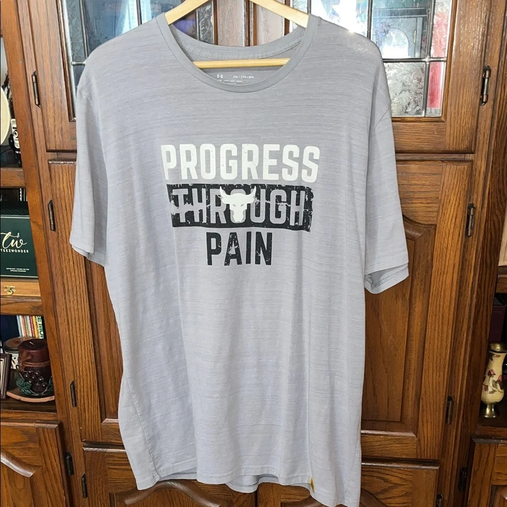 Under Armour Loose Men's 'Progress Through Pain' Heatgear T-Shirt Size 2XL